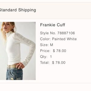 Free People Frankie Cuff Cowl Neck Sweater in Painted White